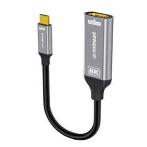 mbeat® Tough Link 8K USB-C to HDMI Adapter - Space Grey Up to 48Gbps (HDMI 2.1)