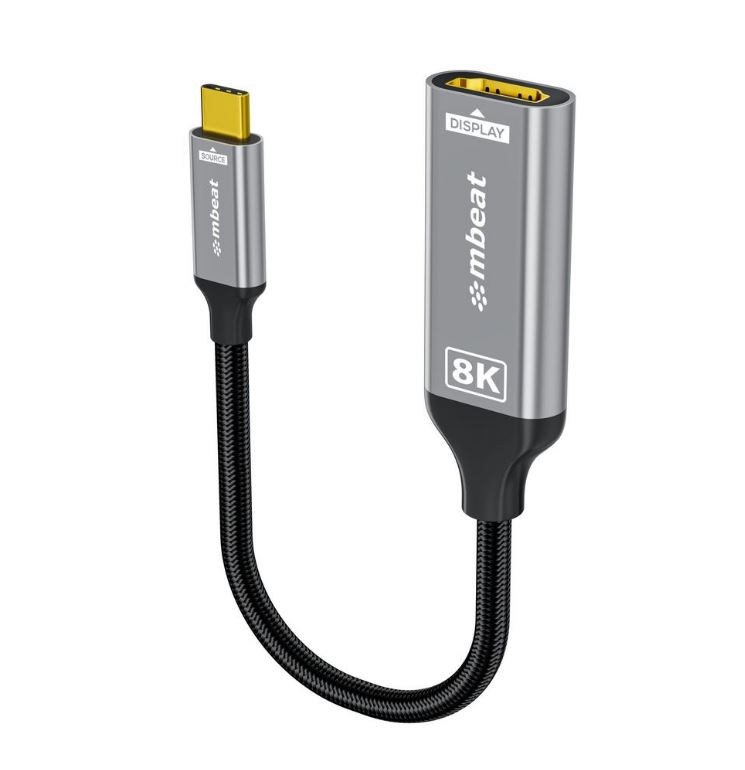 mbeat® Tough Link 8K USB-C to HDMI Adapter - Space Grey Up to 48Gbps (HDMI 2.1)
