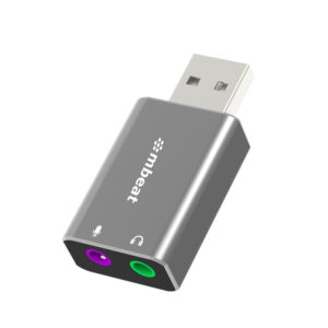 mbeat® Elite USB to 3.5mm Audio and Microphone Adapter - Add Headphone Audio Ja