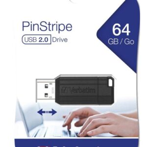 Verbatim Store'n'Go Pinstripe USB Drive 64GB (Black) – Reliable