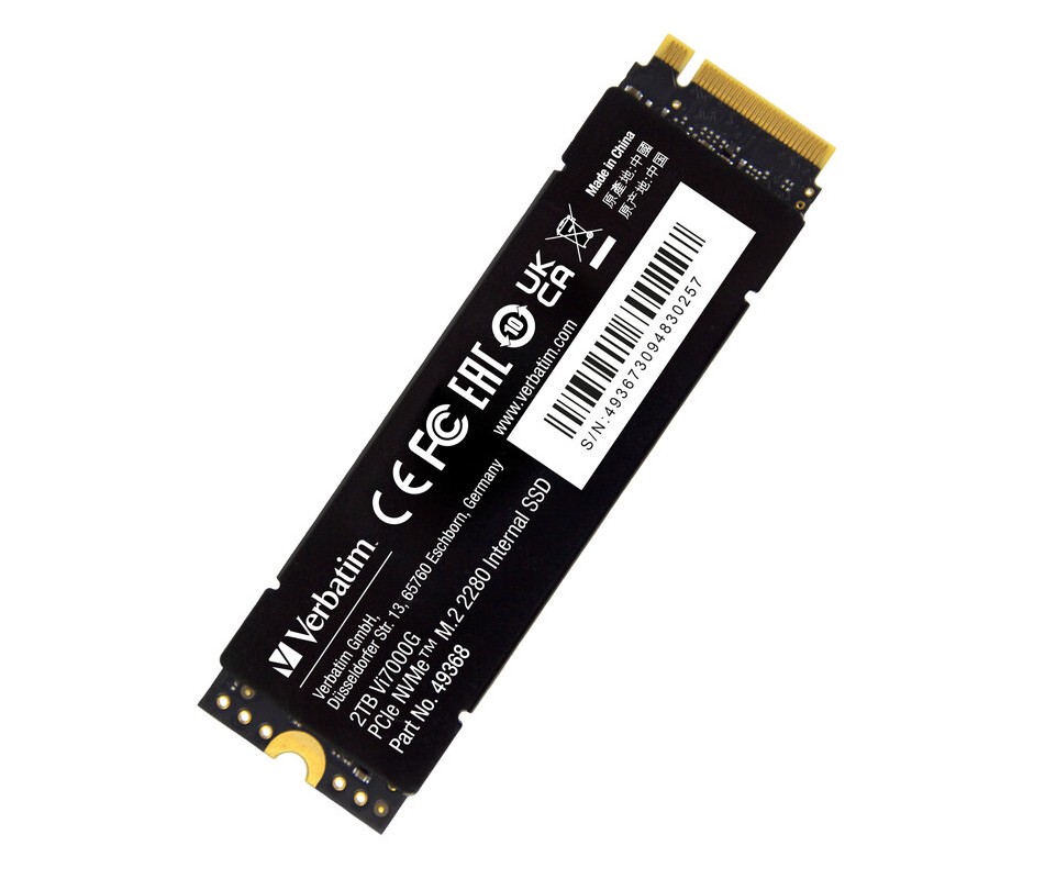 Verbatim 2TB Vi7000 PCIe Gen4 NVMe M.2 2280 Internal SSD 7000MB/s Read 6500MB/s