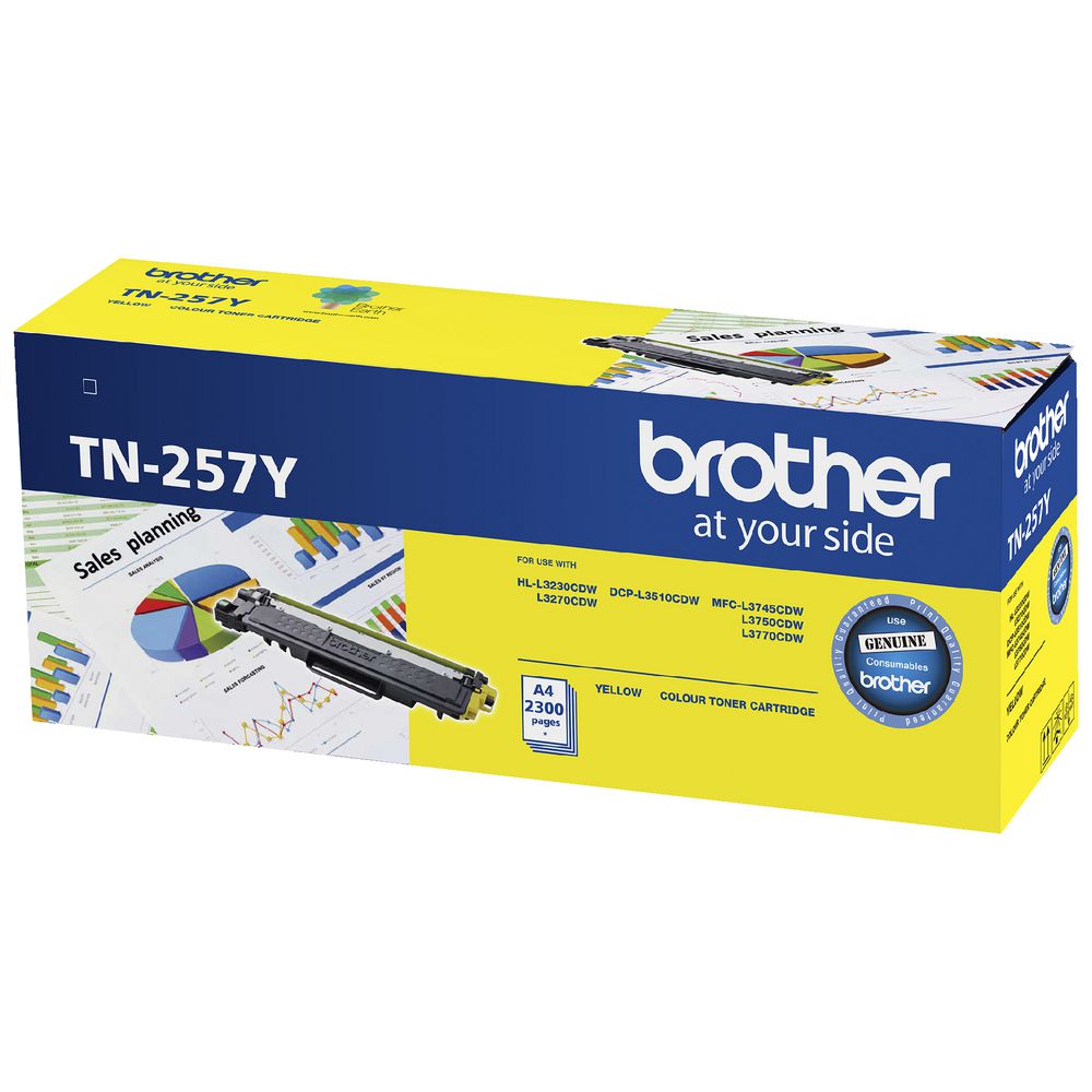 Brother TN-257Y Yellow High Yield Toner Cartridge to Suit - HL-3230CDW/3270CDW/