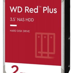 Western Digital 2TB WD Red Plus NAS Hard Drive 3.5-Inch -Transfer Rate up to 215