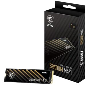MSI SPATIUM M461 PCIe 4.0 NVMe M.2 1TB Internal SSD PCIe Gen4 NVMe (SPATIUM M461