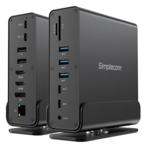 Simplecom CHT815 15-in-1 USB-C 4K Triple Display MST Docking Station with Dual H