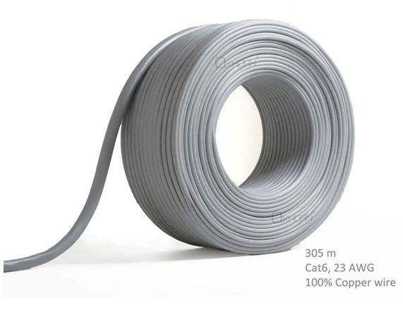 Network Cable Cat6 305m Roll Un-shielded twisted pair UTP 23AWG PVC solid pure 0
