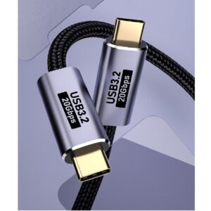 USP BoostUp Cafule Braided USB-C to USB-C (3.2 Gen 2x2) Charge & Video Cable (1M