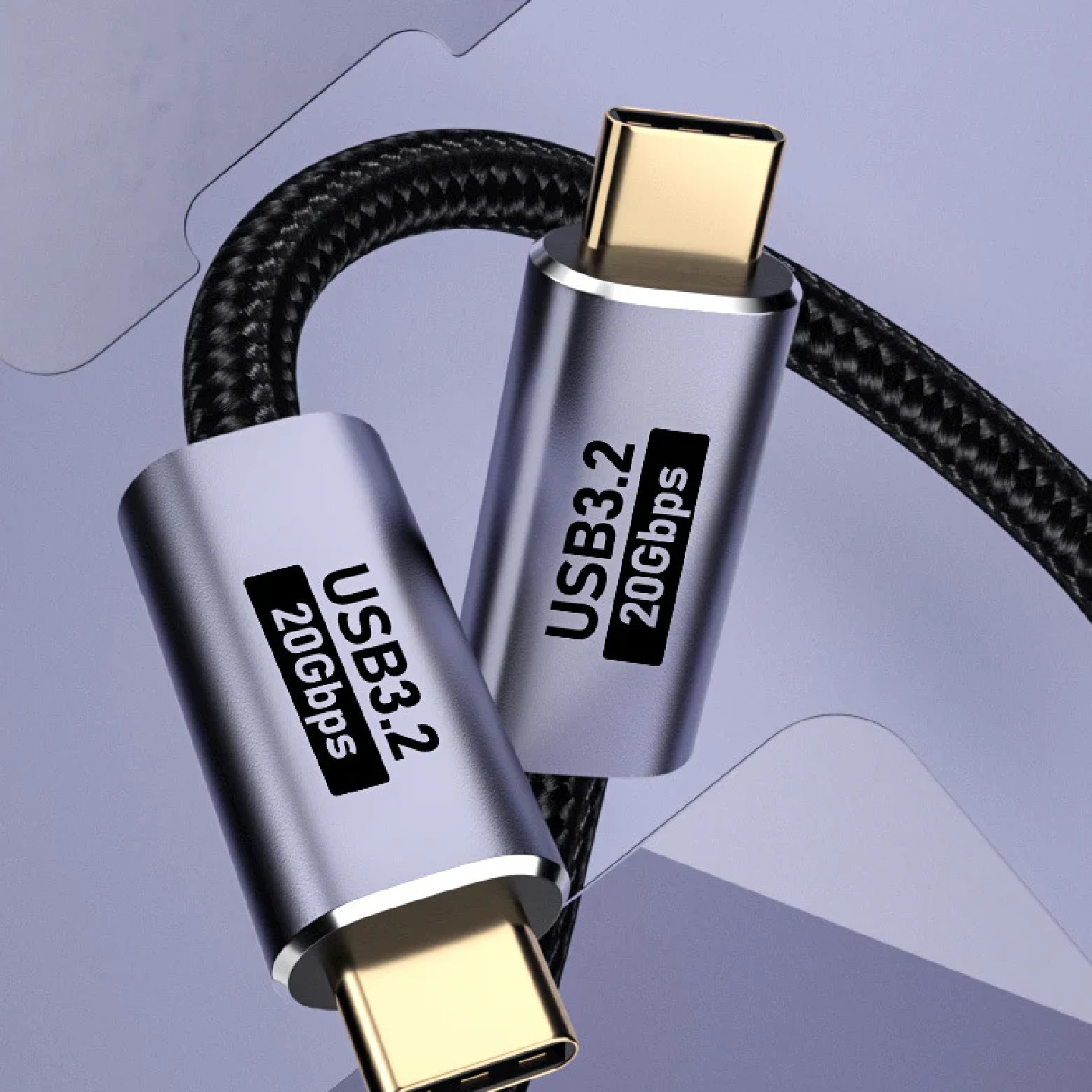 USP BoostUp Cafule Braided USB-C to USB-C (3.2 Gen 2x2) Charge & Video Cable (2M
