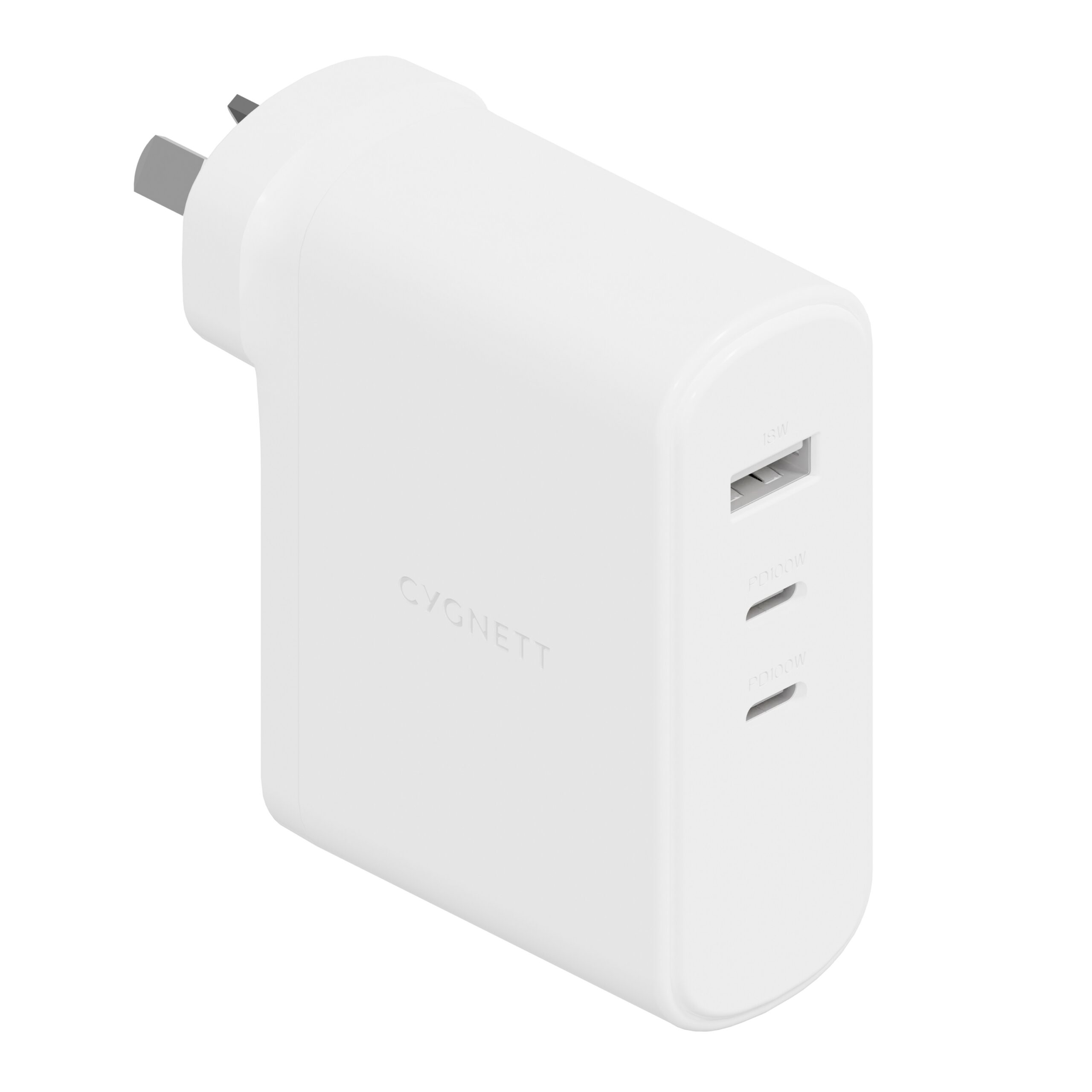 Cygnett PowerMaxx 100W Multiport GaN Wall Charger - White(CY4373PDWCH)