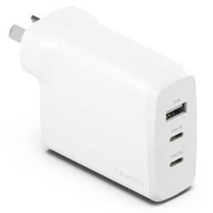 LS Cygnett PowerPlus 87W Triple Port Fast GaN Wall Charger - White(CY4770PDWCH)