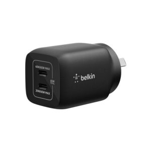 Belkin Dual USB-C 65W (45W + 20W) Wall Charger - Black (ENA007auBK)