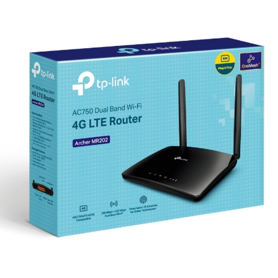 TP-Link Archer MR202 AC750 Wireless Dual Band 4G LTE Router 574Mbps @2.4GHz + 24