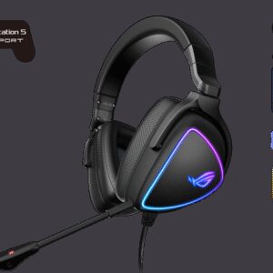 ASUS ROG DELTA S Lightweight USB-C Gaming Headset with AI noise-canceling mic