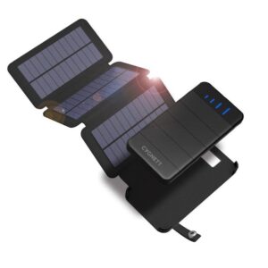 Cygnett ChargeUp Explorer 8K mAh Power Bank with Solar Panels -Black(CY2805PBCHE