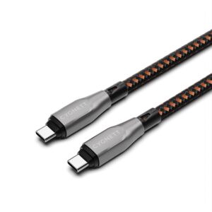 LS Cygnett Armoured Pro Braided USB-C to USB-C (4.0) Cable (1M) - Black/Orange (