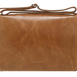 Marselisborg 14' Leather Messenger Business Laptop Bag Handcrafted Golden Tan Br