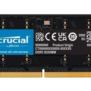 Crucial 32GB (1x32GB) DDR5 SODIMM 4800MHz C40 1.1V Laptop Laptop Memory Tray ~re