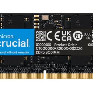 Crucial 64GB (1x64GB) DDR5 SODIMM 5600MHz CL46 Laptop Laptop Memory Tray