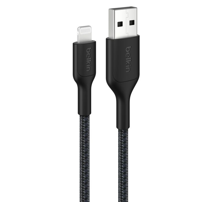 Belkin BoostCharge Pro Braided USB-A Cable (1M) with Lightning Connector - Black