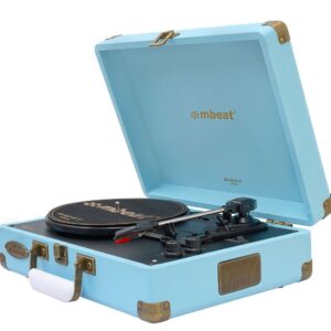 (LS)mbeat®  Woodstock 2 Sky Blue Retro Turntable Player with BT Receiver & Tran
