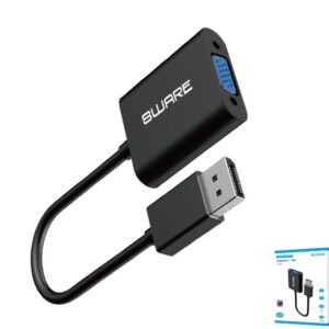 8ware DisplayPort DP to VGA Adapter Converter Cable Male to Female Retail Pack 4