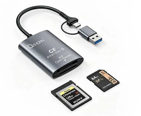 Oxhorn USB 3.2 Gen 2 10Gbps CF Express B and SD Card-reader Aluminum USB-C 3.2 U