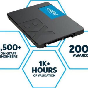 Crucial BX500 500GB 2.5' SATA3 6Gb/s SSD - 3D NAND 550/500MB/s 7mm 1.5 mil MTBF