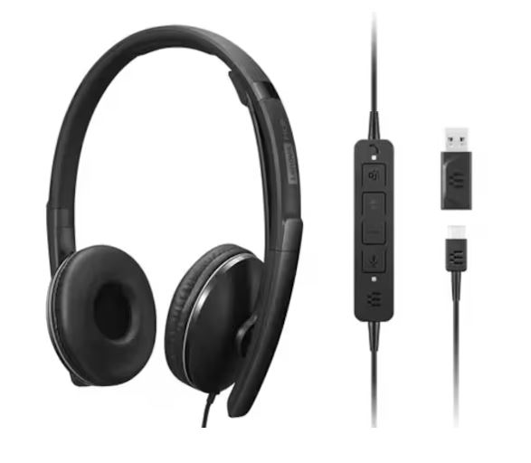 LENOVO Lenovo Wired ANC Headset Gen 2 Lightweight USB-C to USB-A ctive noise ca