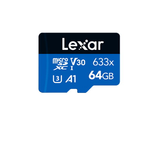 Lexar High-Performance 633x 64GB microSDHC™/ microSDXC™ UHS-I Card BLUE Seri