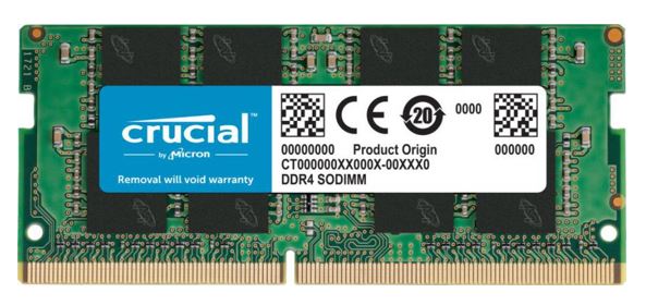Crucial 16GB (1x16GB) DDR4 SODIMM 3200MHz CL22 1.2V Single Ranked Laptop Laptop