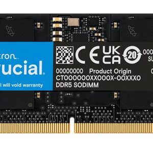 Crucial 32GB (1x32GB) DDR5 SODIMM 5600MHz CL46 Laptop Laptop Memory