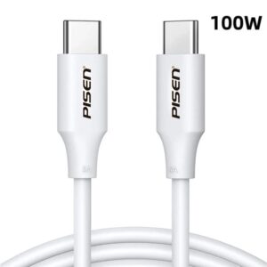 Pisen USB-C to USB-C 100W PD Cable (1M) White - 5A/100W
