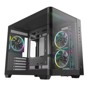 DeepCool CG330U 3F Panoramic Curved Glass Dual Chamber Micro-ATX Case