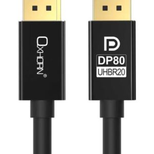 Oxhorn 4K DisplayPort 2.1 DP80 Cable 1m Male to Male V2.1 16K@60Hz Gold-Plated A