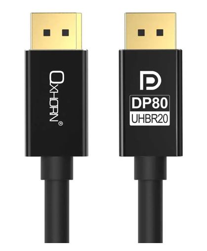 Oxhorn 4K DisplayPort 2.1 DP80 Cable 1m Male to Male V2.1 16K@60Hz Gold-Plated A