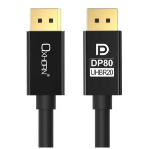 Oxhorn 4K DisplayPort 2.1 DP80 Cable 1.8m Male to Male V2.1 16K@60Hz Gold-Plated