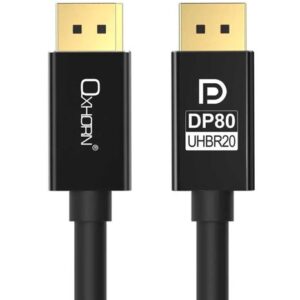 Oxhorn 4K DisplayPort 2.1 DP80 Cable 3m Male to Male V2.1 16K@60Hz Gold-Plated A
