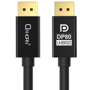 Oxhorn 4K DisplayPort 2.1 DP80 Cable 5m Male to Male V2.1 16K@60Hz Gold-Plated A