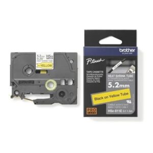 Brother HSE-661E - 31.0MM BLACK ON YELLOW HEAT SHRINK TUBE CATRIDGE 3:1 (compati