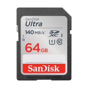 SanDisk Ultra 64GB SDHC SDXC UHS-I Memory Card 140MB/s Full HD Class 10 Speed Sh