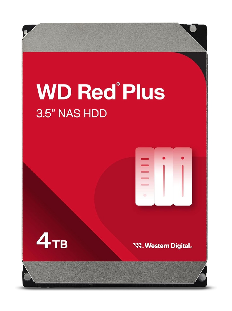 Western Digital WD Red Plus 4TB 3.5' NAS HDD SATA III NAS Hard Drive 5400 RPM 12