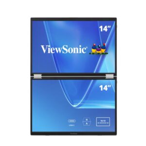 ViewSonic 14' Dual Screen WUXGA Portable Monitor with USB-C and Protective Sleev