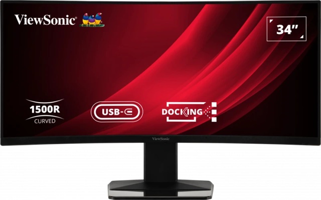 ViewSonic 34' Curved Docking Monitor with KVM Switch – 3440×1440 VA
