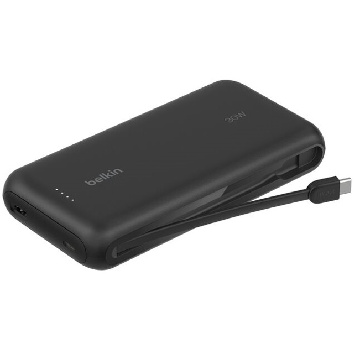 Belkin BoostCharge 20K mAh Power Bank With Integrated USB-C Cable - Black (BPB0
