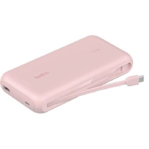 Belkin BoostCharge 20K mAh Power Bank With Integrated USB-C Cable - Pink (BPB02