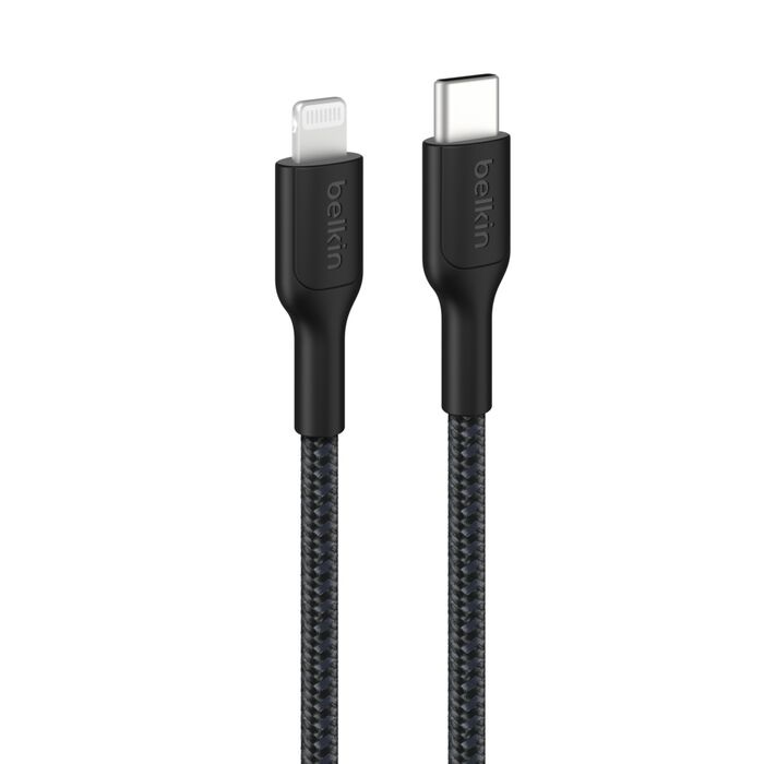 Belkin BoostCharge Pro Braided Lightning to USB-C Cable (1M) - Black (CAA022FQ1M