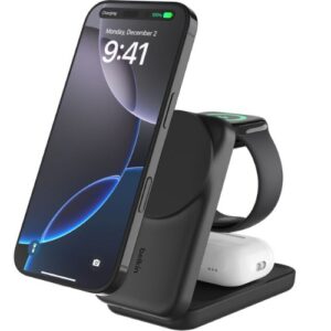 Belkin UltraCharge 3-in-1 Foldable Magnetic Charger w/ Qi2 (25W) +USB-C Wall Cha