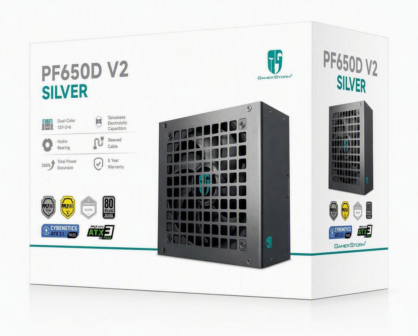 DeepCool PF650D V2 650W Gamer Storm 80+ Silver/Cybenetics Non-Modular ATX Power