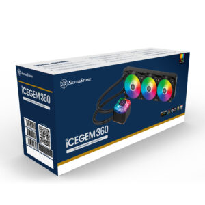 Silverstone IceGem 360 high-performance ARGB AIO liquid cooler with 3 x 120mm AR