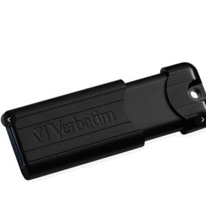 Verbatim Pinstripe USB 3.2 Gen 1 Drive 256GB Black (Microban)